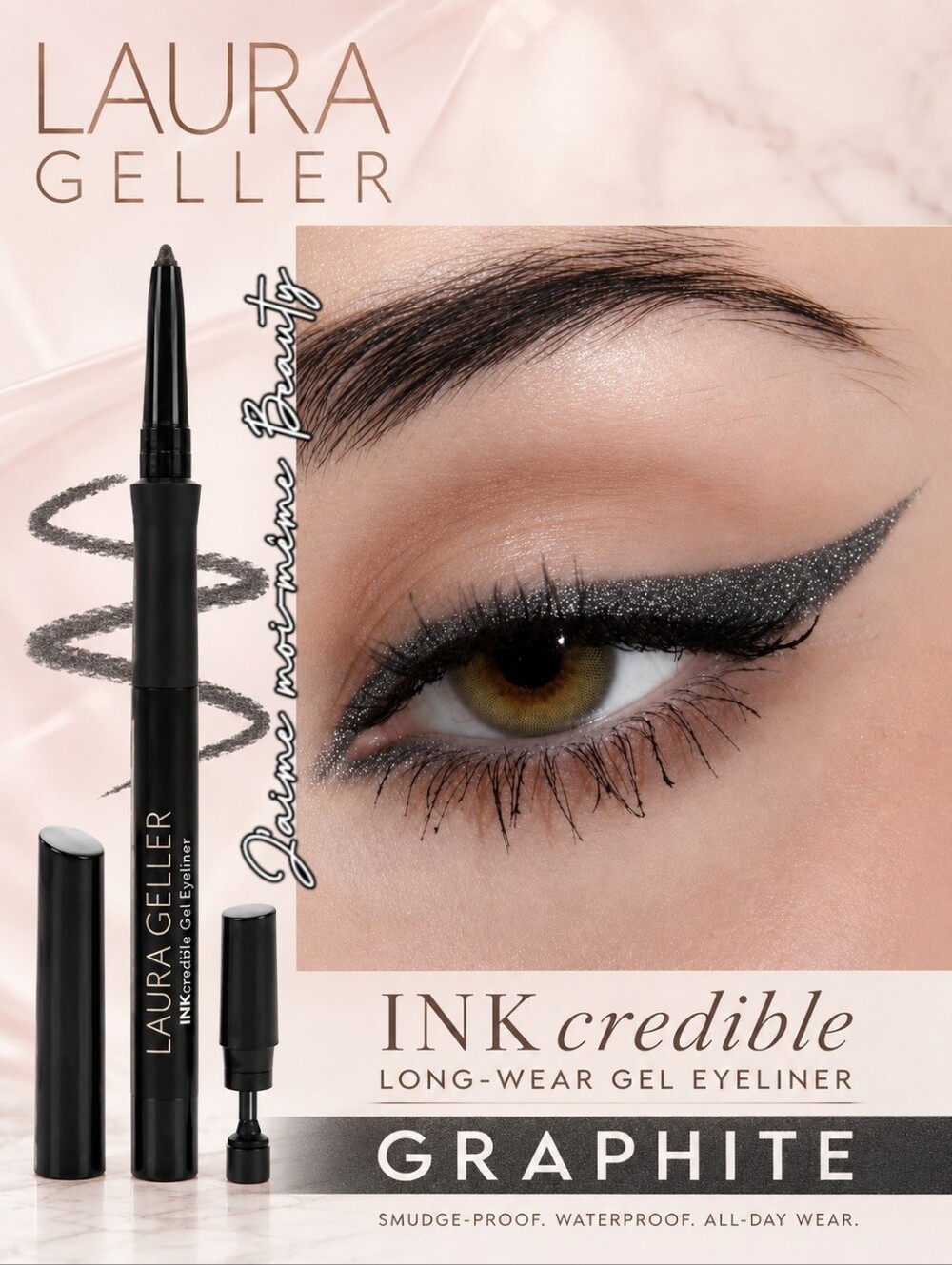 Laura Geller Long Wear Smudgeproof Gel Eyeliner Graphite Metallic Pewter Shimmer